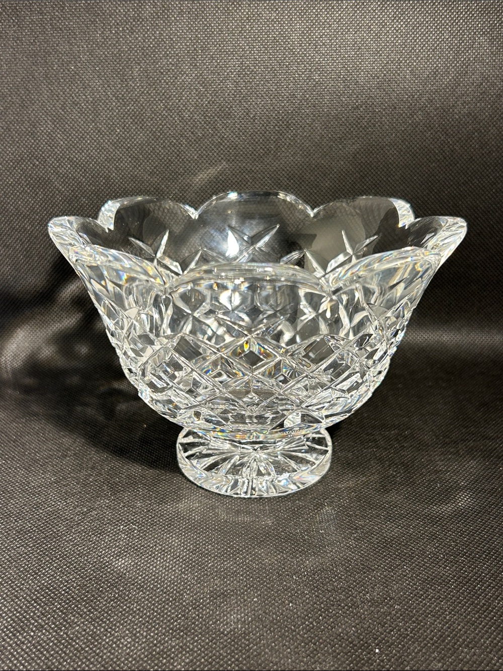 Waterford Clear Crystal Scalloped Footed Bowl